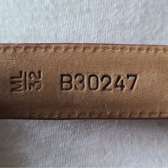 brighton leather belt red w/ silver conchos golf theme size M - Picture 4 of 8